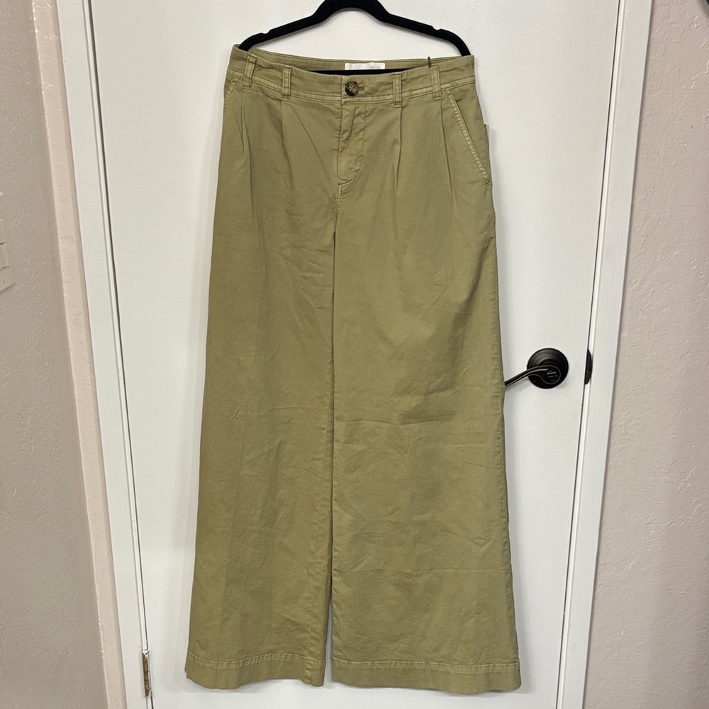 Anthropologie Olive Wide-Leg Pants